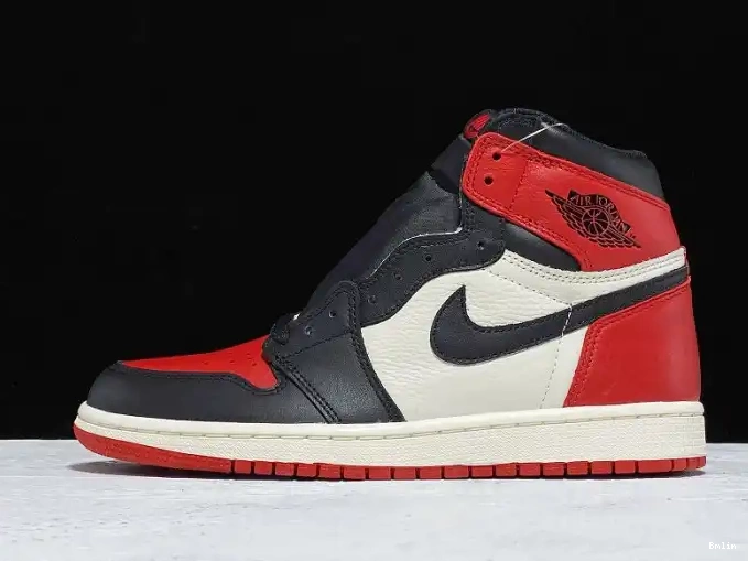 High OG 555088-610 Jordan Air Bred 1 Retro Toe 0608